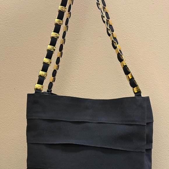 Salvatore Ferragamo Black Bag with Gold Chain - Picture 3 of 4
